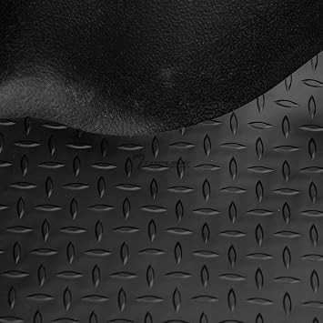 Black Rubber Diamond Plate Truck Bed Floor Mat Liner Compatible with 01-03 Ford F150 5.5 Feet (66) Short Bed
