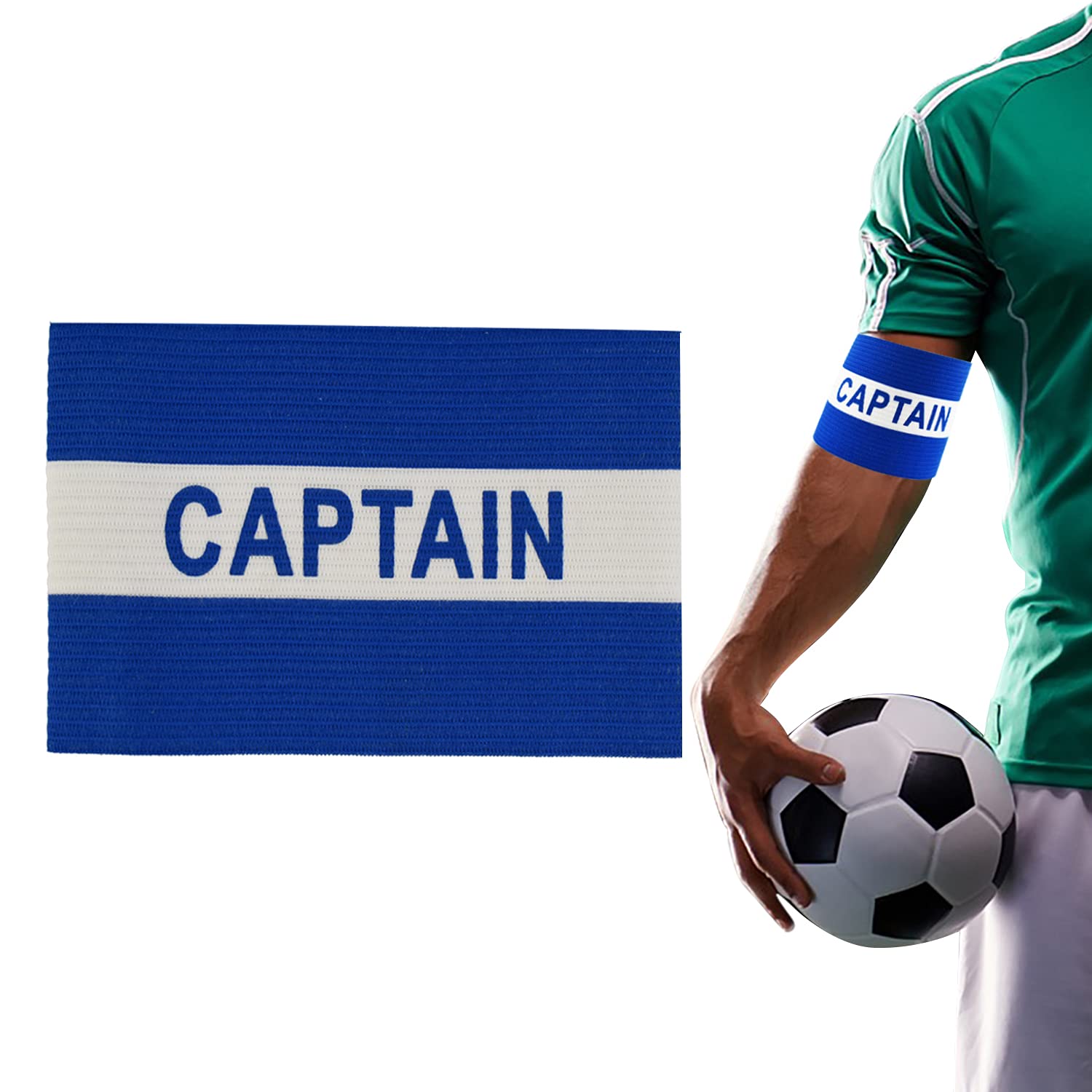 MezeicUnisex Captain's Armband for Football, Adult & Junior Elastic Soccer Captain Armbands Team Sports Accessories