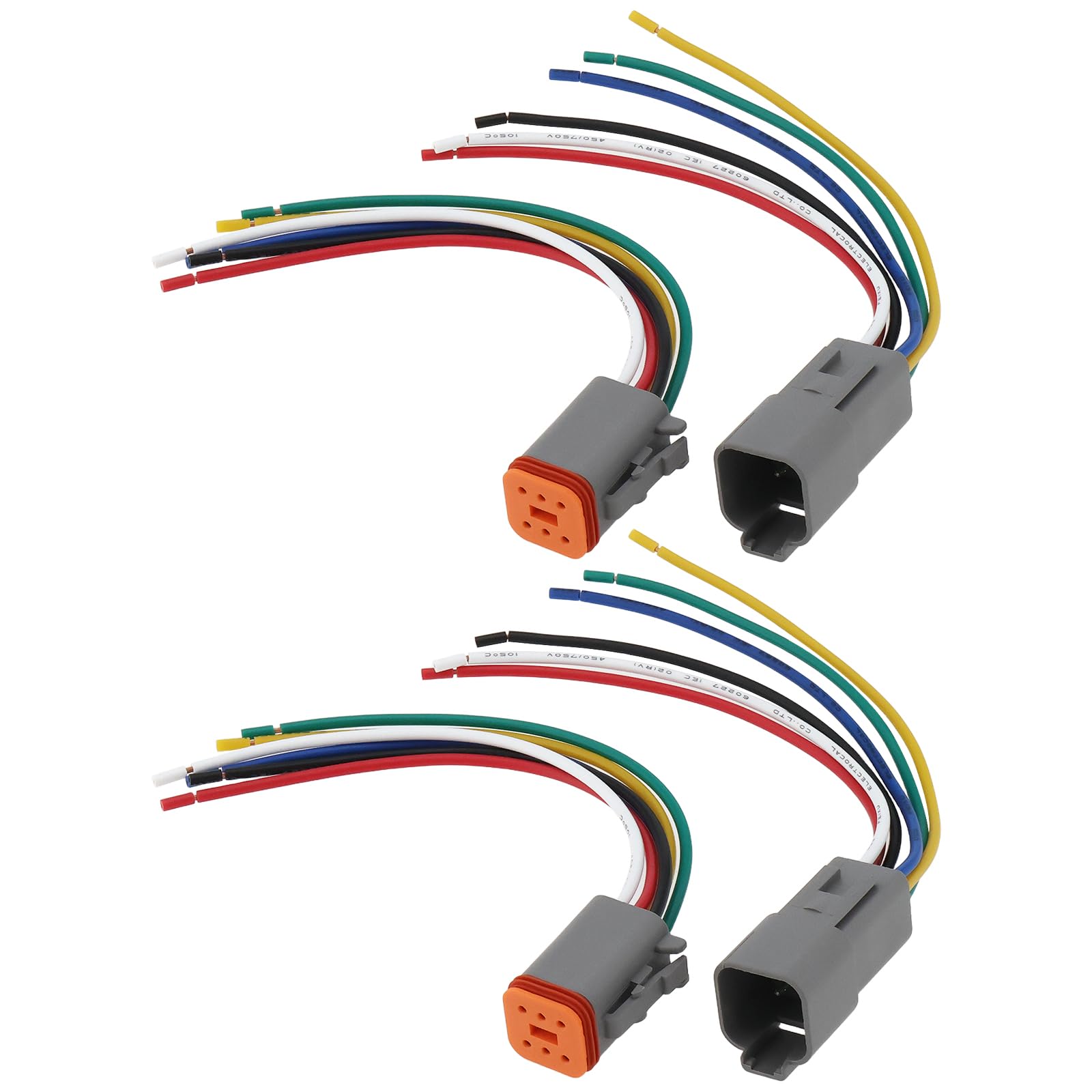 2 paia di connettori maschio femmina a 6 pin, 15 cm, compatibili con Deutsch DT per auto, camion, marina