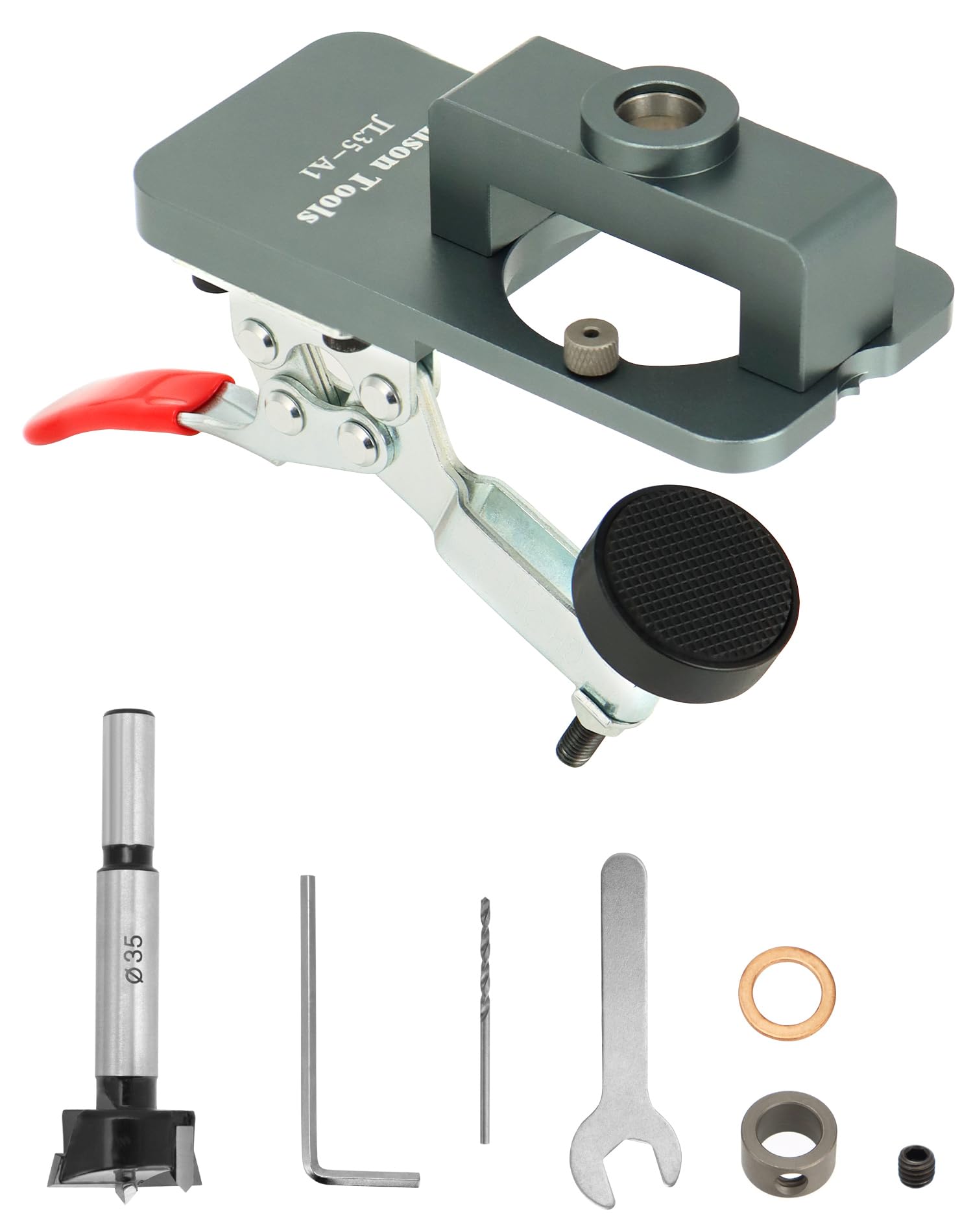 QWORK® Dima per cerniera 35mm apri foro, Perforatrice per cerniera per armadio, Localizzatore guida per trapano