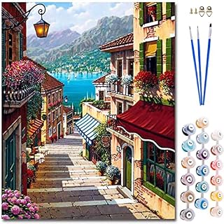 Painting by Numbers Kits Adults Paint by Numbers for Kids Beginner DIY Acrylic Painting Kit with Brushes and Pigment Craft Kits for Adults Holiday Xmas Gift, 16 x 20 inch (Steps)