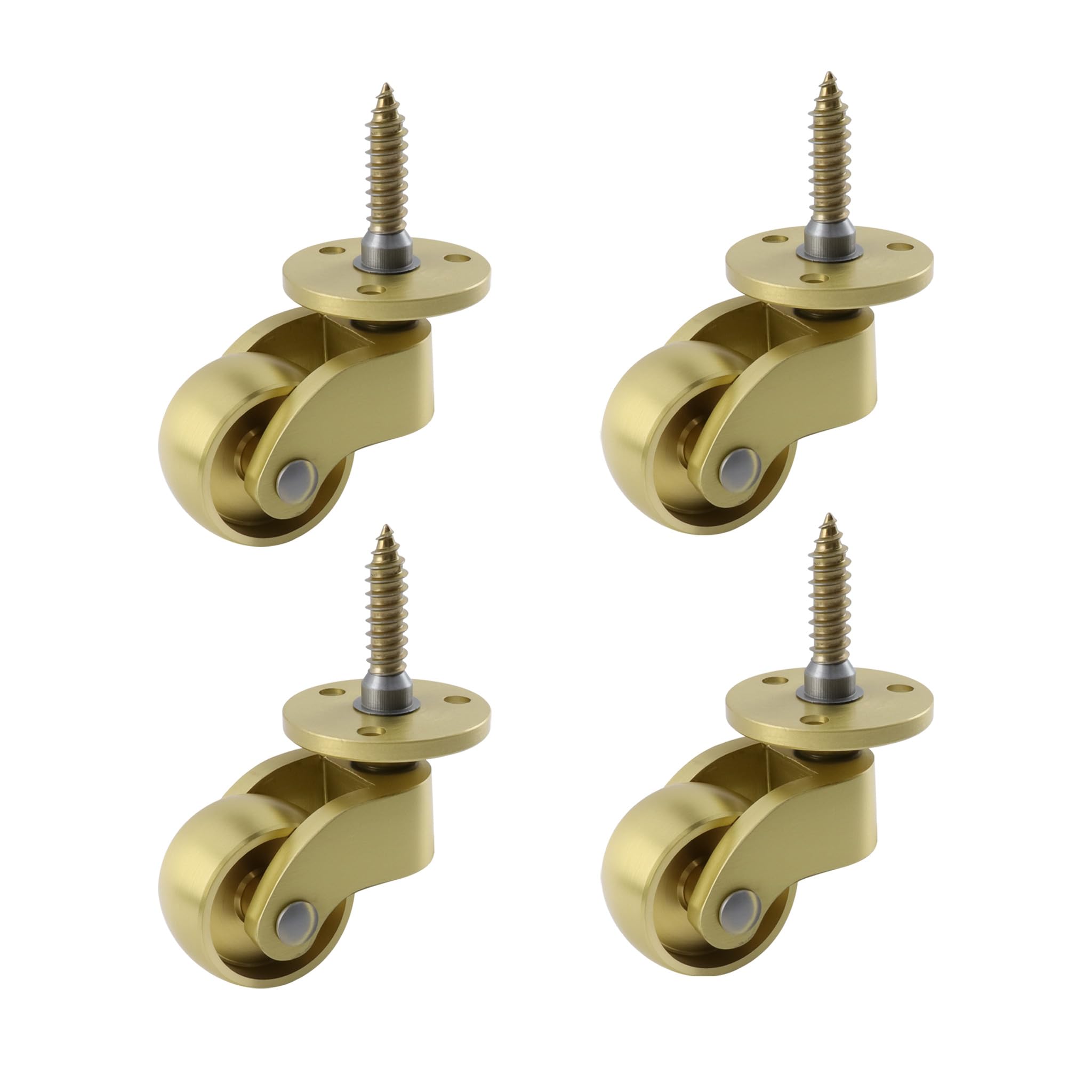 SIMAIYUN 4 Pcs Universal Caster Wheels, Heavy Duty 360 Degree Rotation Brass Stem Casters Trolley Wheels for Trunk Box Furniture Cabinet Sofa Trolley