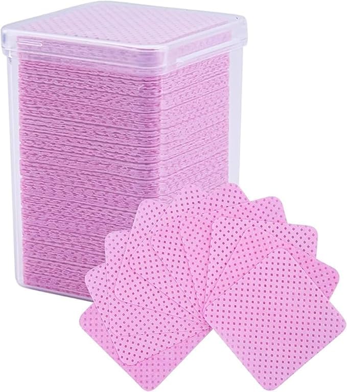 Lint Free Wipes for Nail Polish Removal, Cotton Pads for Makeup Remover and Eyelash Glue Cleaner, Pink, 200 Pieces-image-36