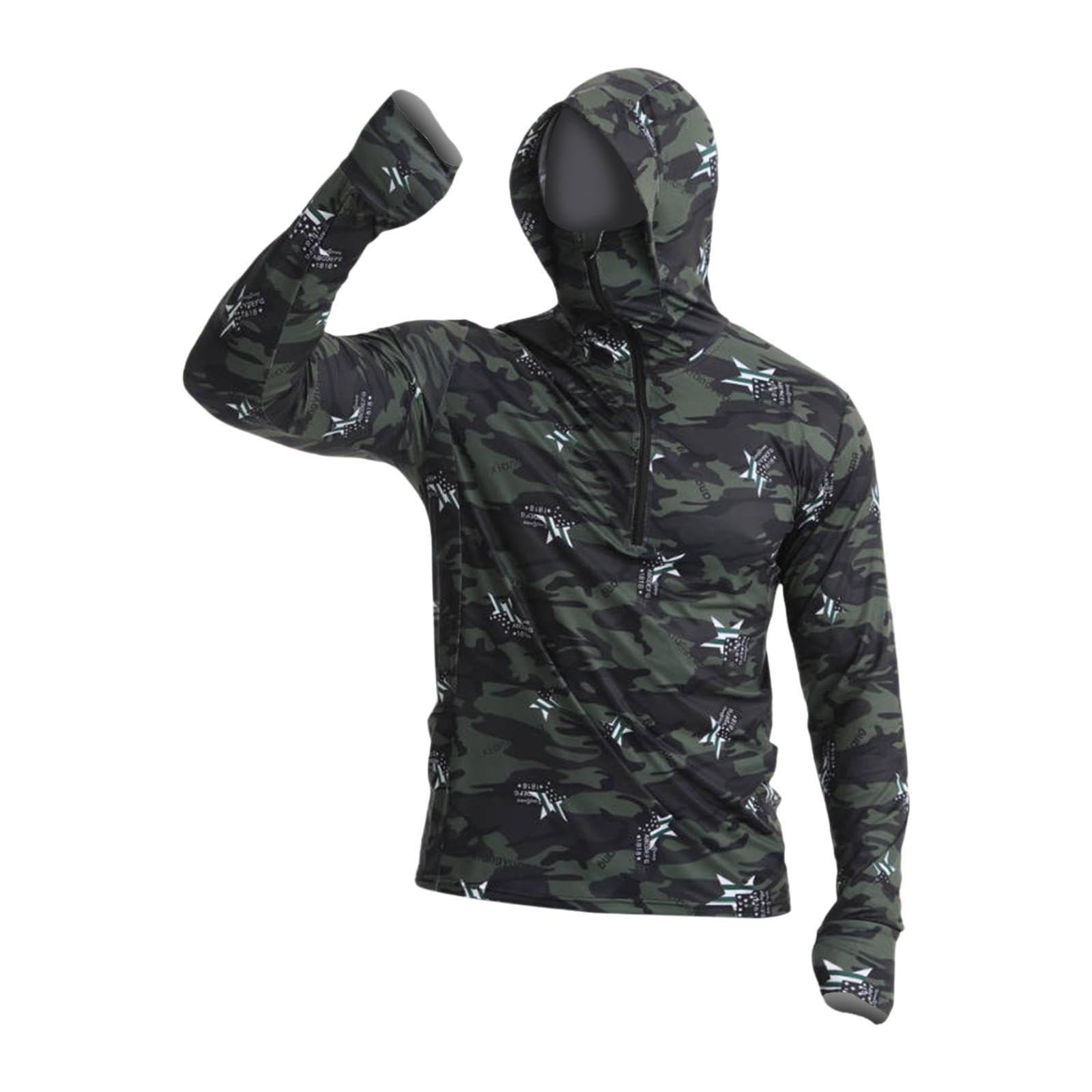 Men Sun Protection Hoodie Shirt Rash Guard for Men for Outdoor Hiking Riding L-image-13