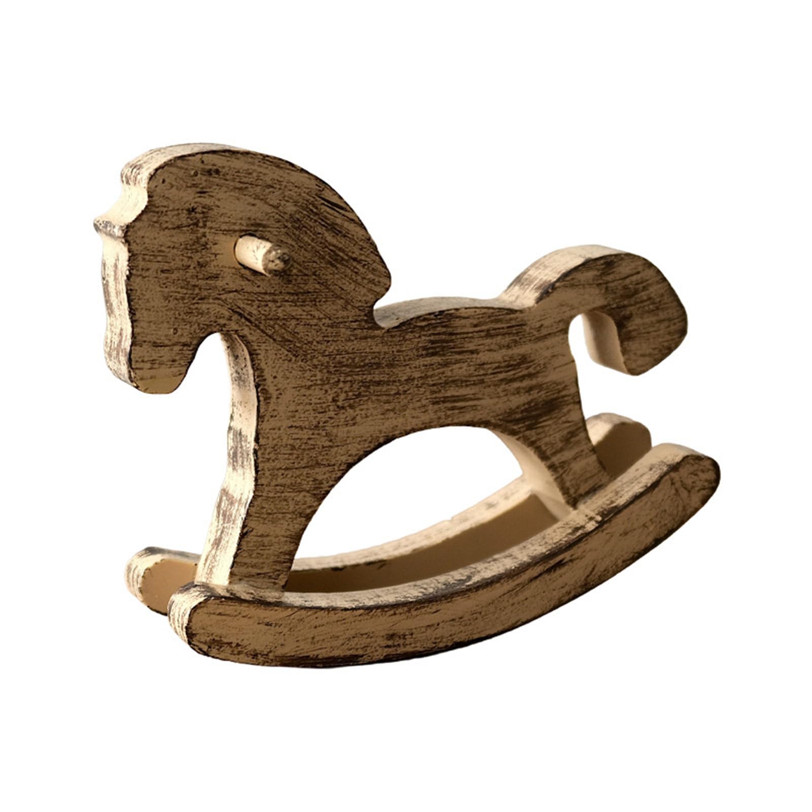 Hredyqw Wooden Rocking Horse Desktop Decoration Rocking Horse Figurine For Home Offices And Giving