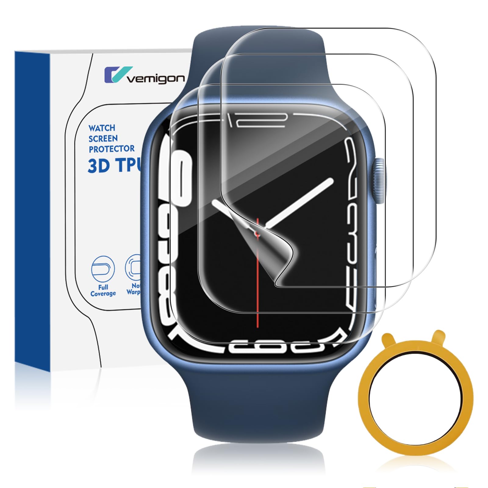 VEMIGON 3 Pack Screen Protector Compatible for Apple Watch Series 9/8/7 45mm, [HD Clear] [Scratch Resistant] [Bubble Free] [Easy Installation] Ultra-Thin TPU Flexible Soft Film [Transparent] - 45mm (B0D264B7XM) Amazon Price History, Amazon Price Tracker