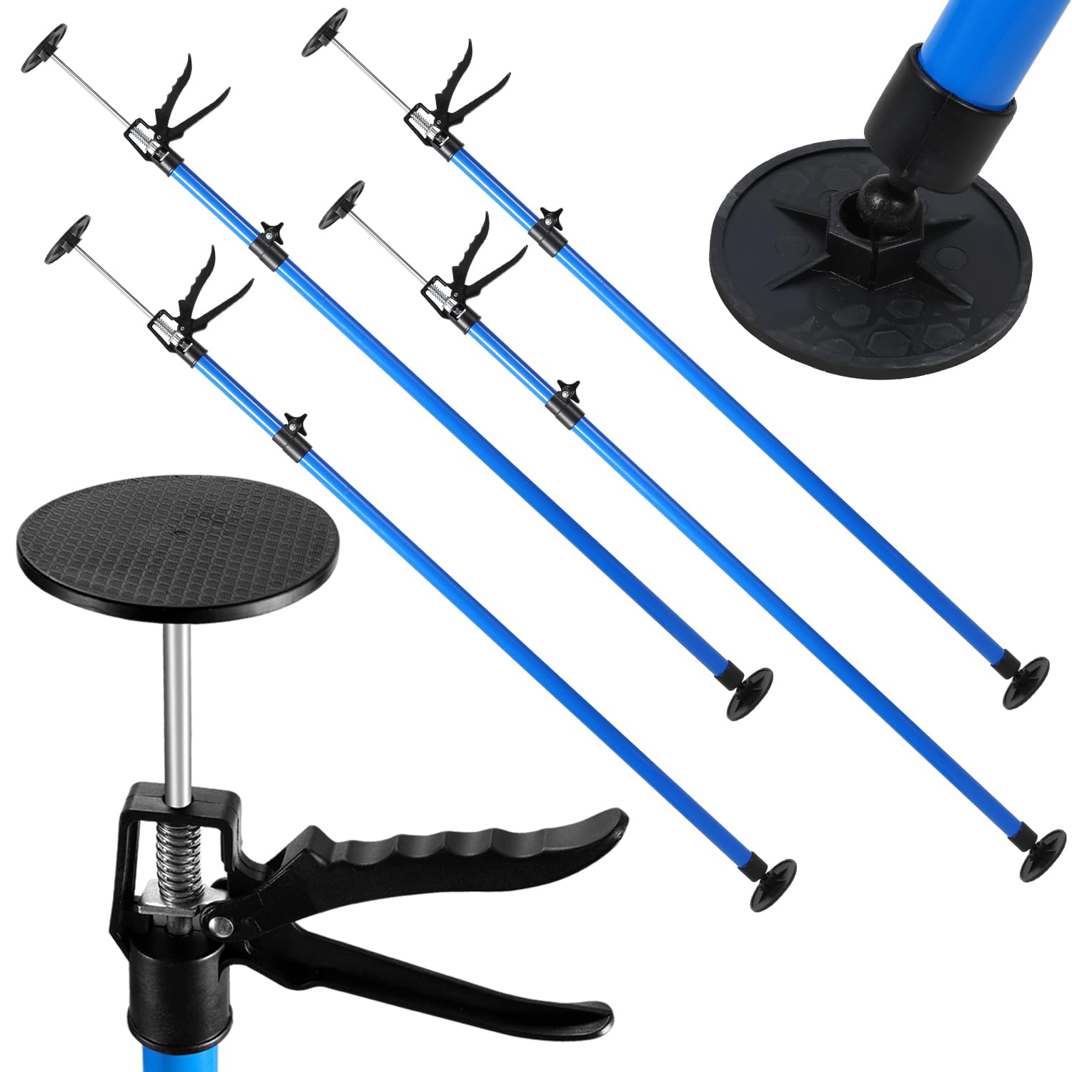 Juego de 8 soportes de techo, tensores de marco de altura regulable, soporte de montaje de 115 – 290 cm, soporte telescópico de 50 kg, soporte de montaje para taller, taller, trabajos de