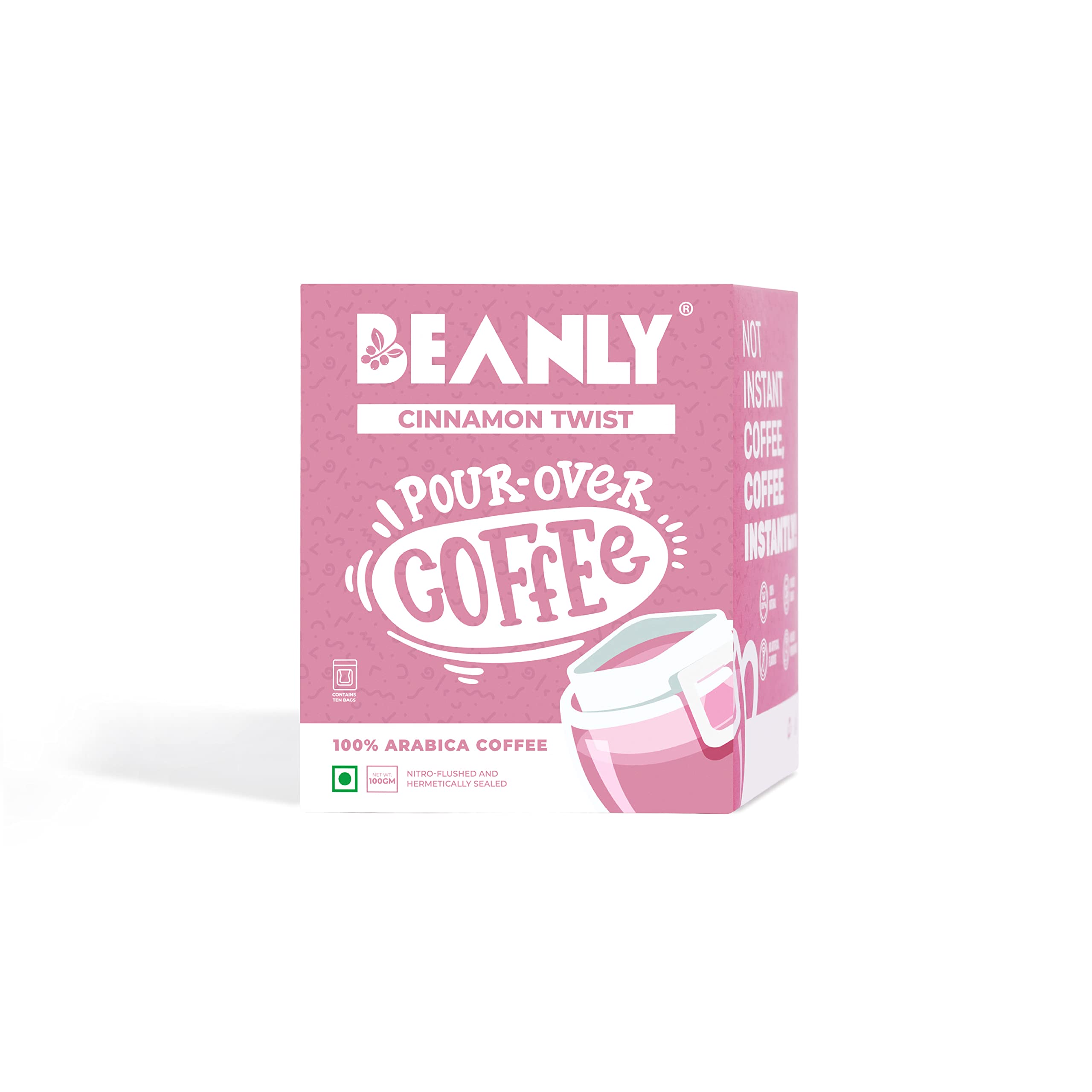 Beanly Pour Over Coffee Cinnamon Twist | Brew Bags| Pack of 10 | Easy Brew Coffee | 100% Arabica Coffee| Drip Coffee | Bold and Strong | Medium Roast | No Equipment Required (B08ZCT9CWM) Amazon Price History, Amazon Price Tracker