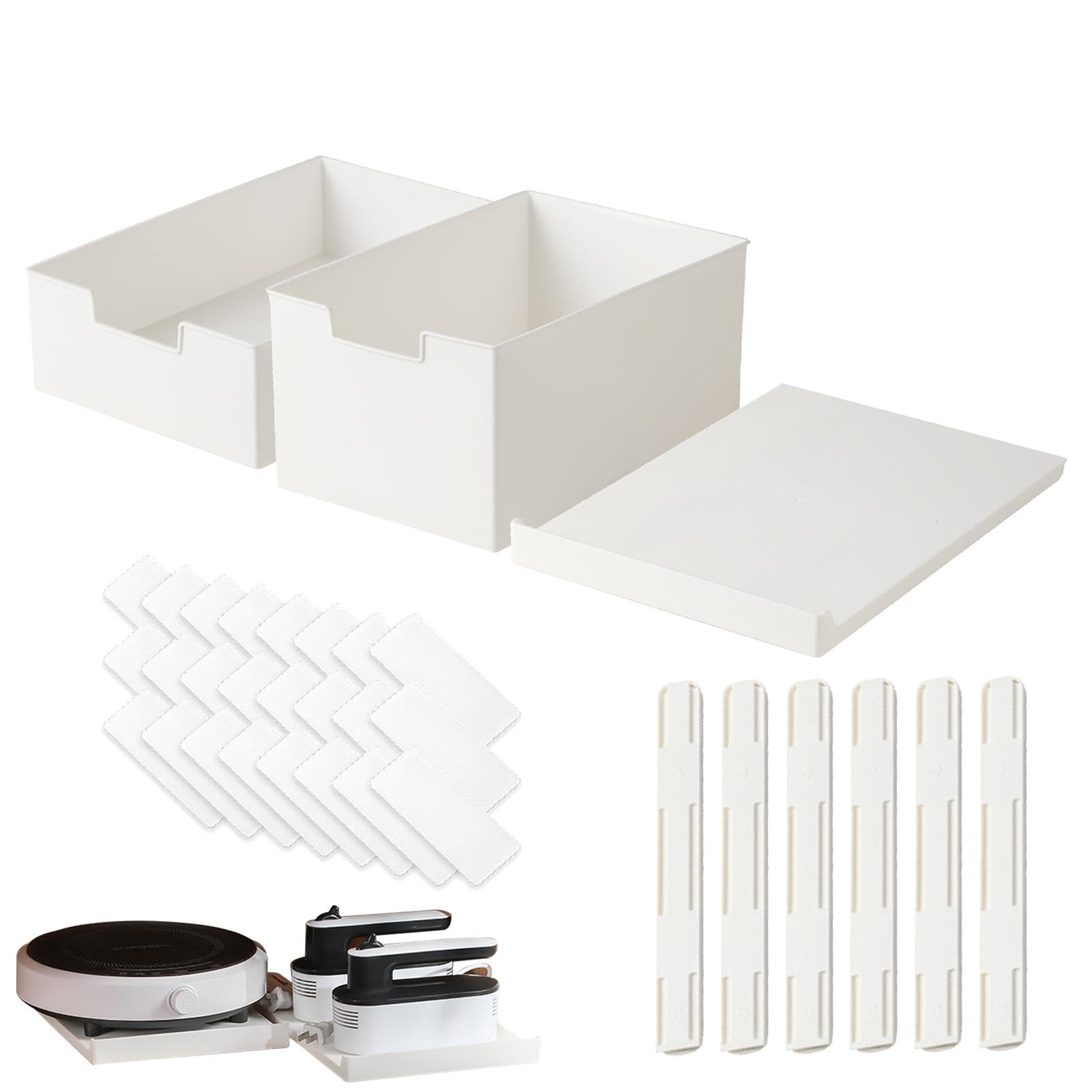 Organizzatore per scaffali da cucina - Scaffale organizer per armadietti | cassetti scorrevoli | ripiani rimovibili, organizer per pentole e padelle, ripiani scorrevoli per dispensa