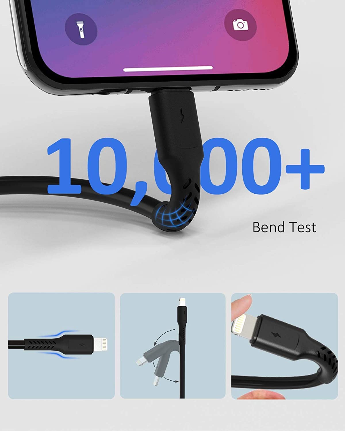 Câble de Recharge iPhone Court de 0,1 m, 5Pack Câble USB A vers Lightning de 10 cm Câble Original de Recharge Rapide pour iPhone compatible avec Apple iPhone 13 12 11 Pro Max Xs Xr X 8 7 6 Plus SE