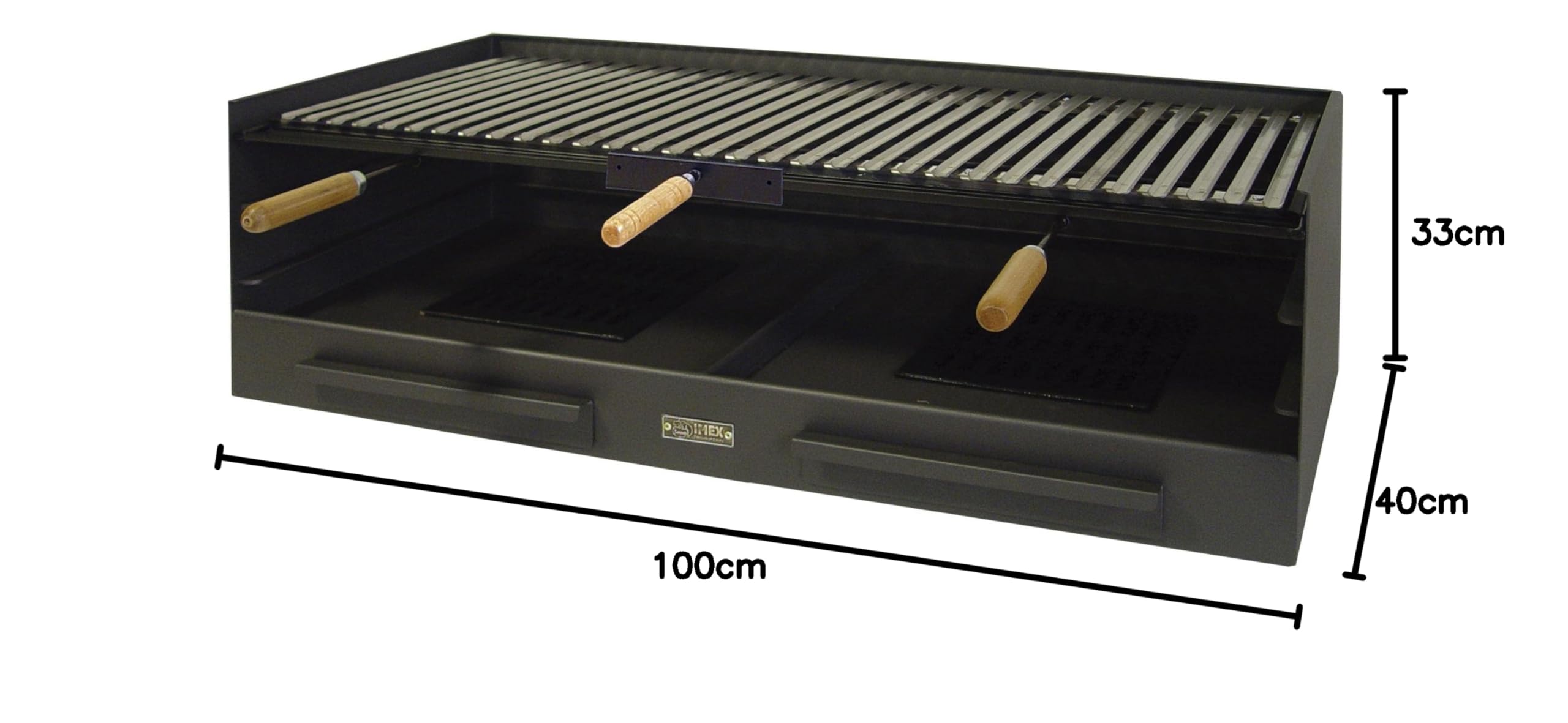 IMEX EL ZORRO 71470 - Cajón Barbacoa con Parrilla INOX 100x40x33 cms.