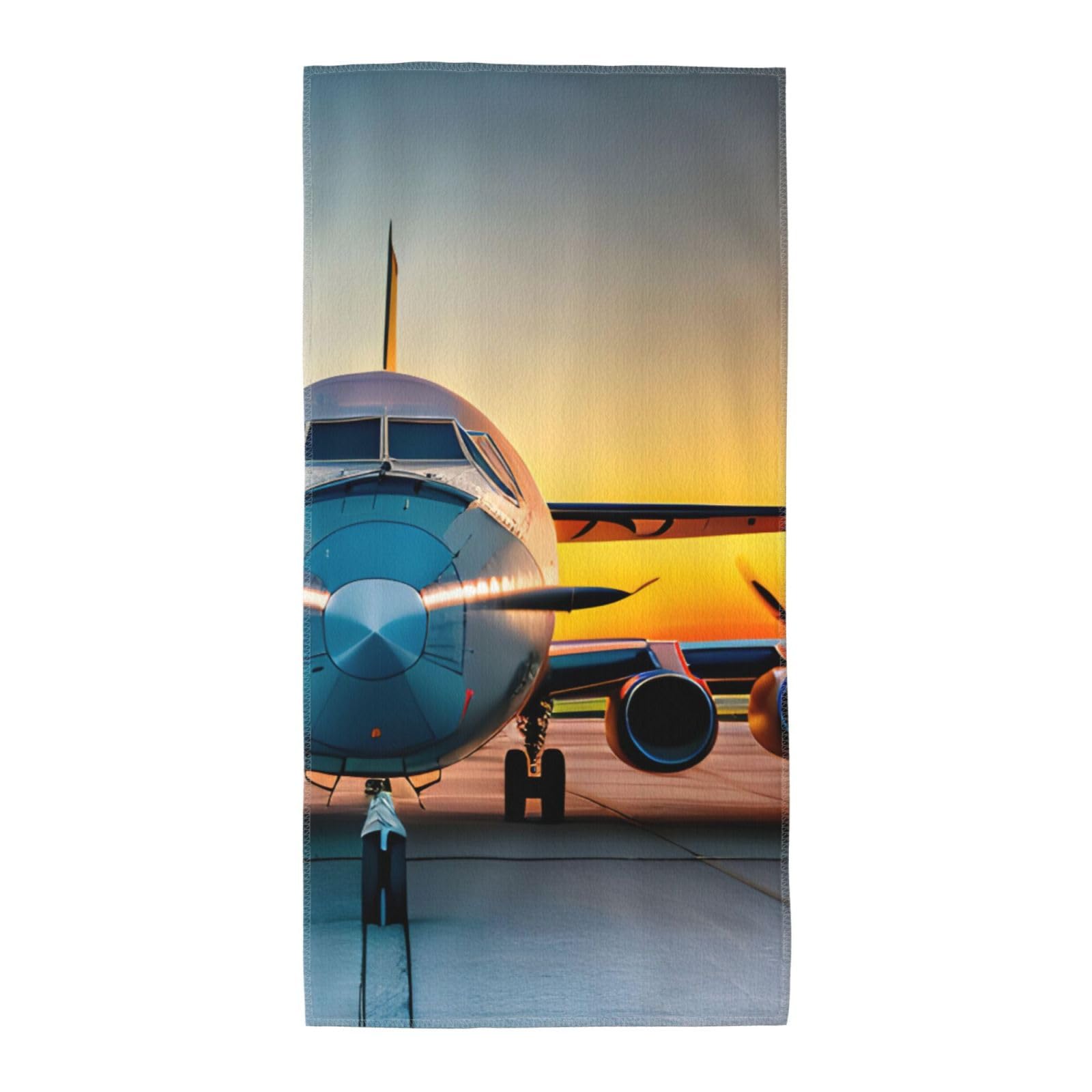 JBJGKHLP Aircraft Plane At Sunsets Print Adults Extra Long Beach Towel Soft Absorbent Quick-Dry Gym Swimming Running Yoga