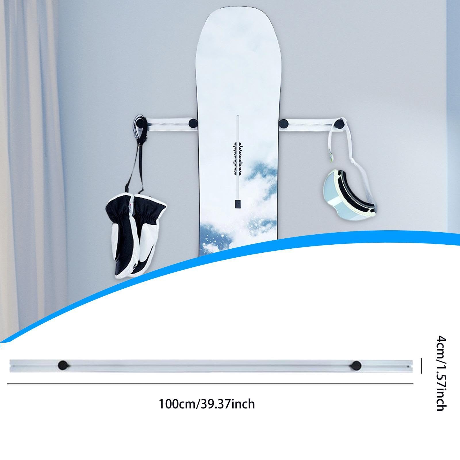 Skiwandregal, Vertikale Aufbewahrungsmöglichkeit für Skiausrüstung, Einfache Montage, Halterung für Und Surfbretter, Snowboardwandregal