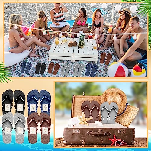Image of Unittype Flip Flops Bulk for Wedding Guest Slippers Wedding Flip Flops with Cards Bags for Pool Beach Party