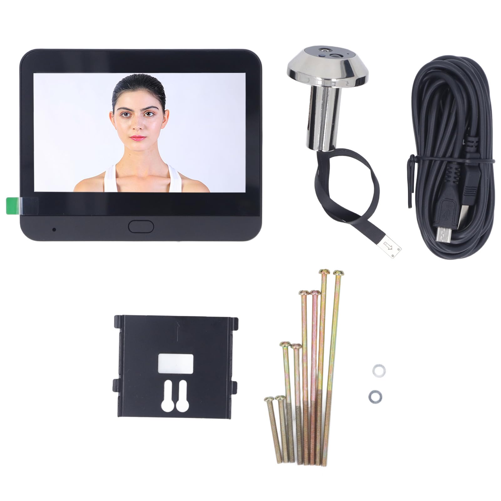 Fockety Visor de Puerta Digital, Cámara de Mirilla de Puerta Inteligente WiFi 1080P HD, con Pantalla LCD de 4,3 Pulgadas, Visión Nocturna, Detección de Movimiento, Gran Angular de 120°