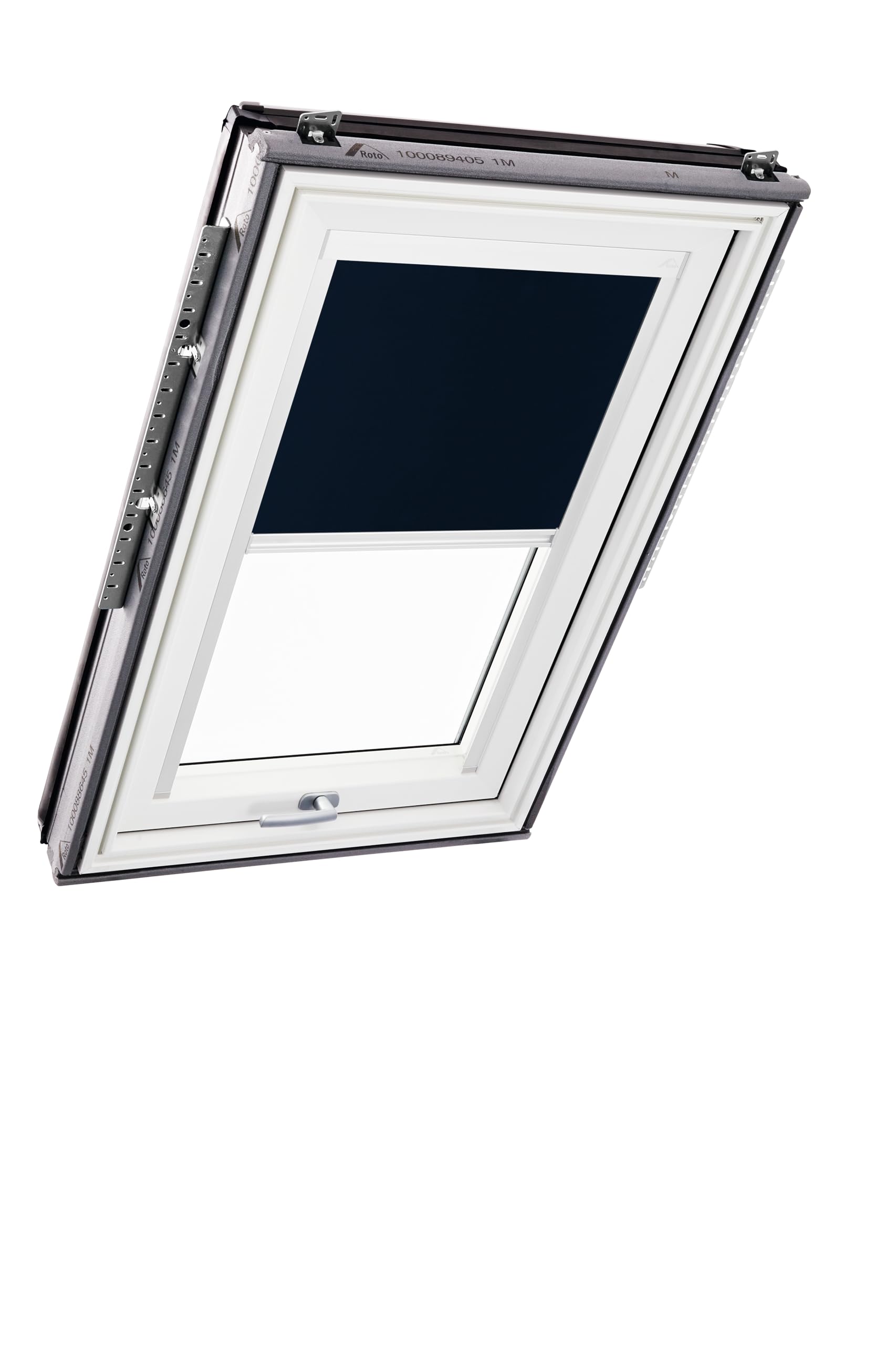 Original Roto Blackout Roller Blind ZRV Almost Full Blackout Guide Rail White for Roto Designo R6/R8, i8 and Classic 64/84 Roof Windows Series with Size 094/098 | 09/09, Colour Night Blue