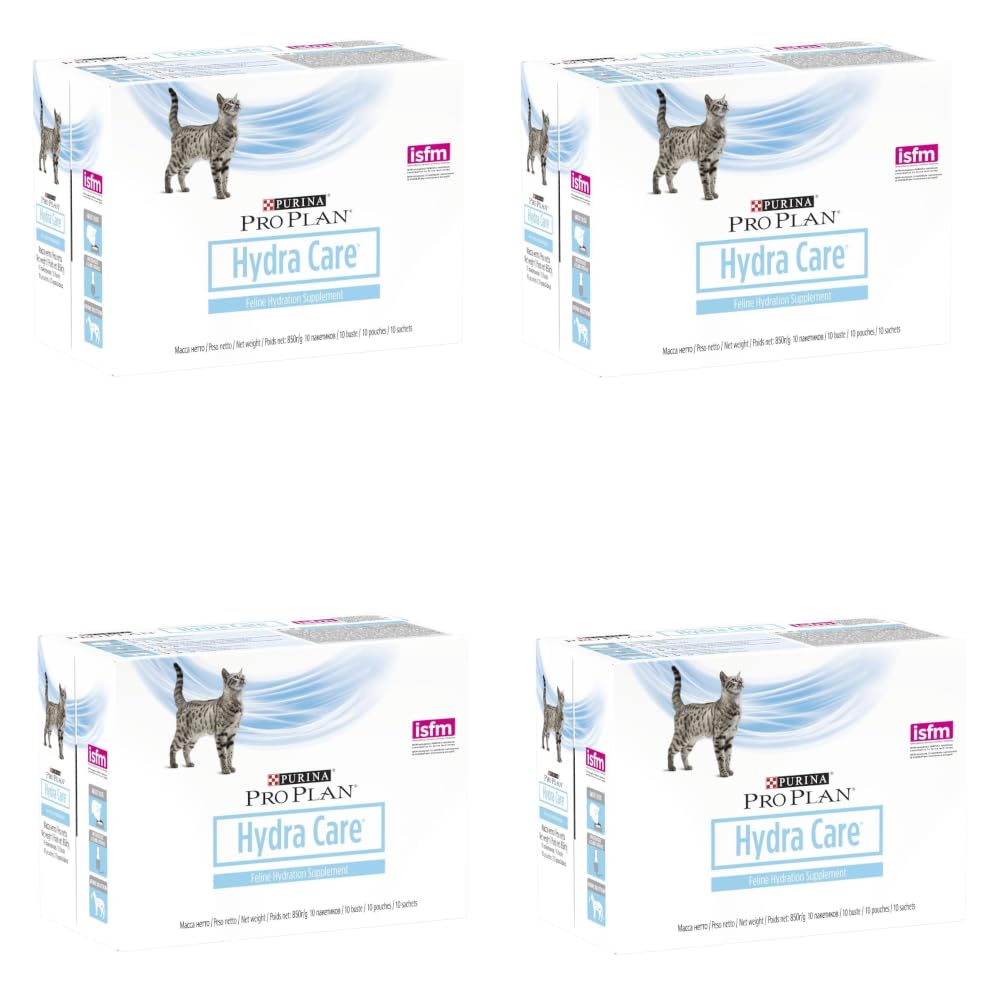 pro plan PURINA Hydra Care Cat, 4 x 10 x 85 g, Complemento alimenticio para gatos adultos, puede ayudar a aumentar la absorción de agua, En bolsa fresca