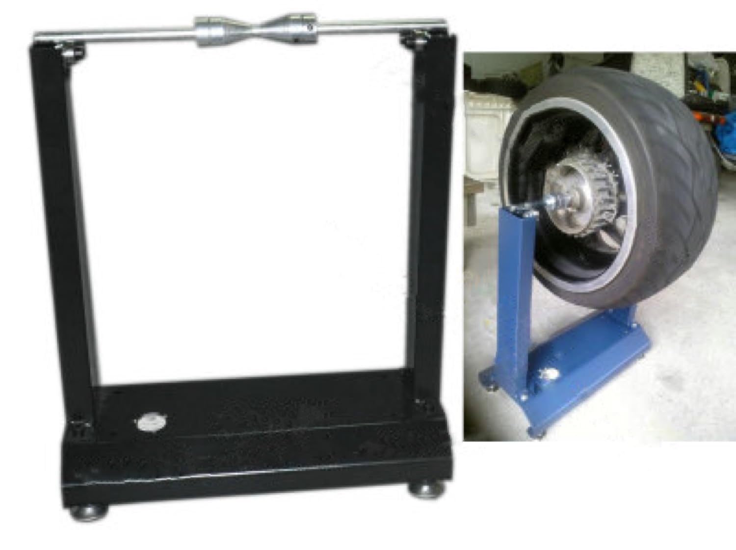 Equilibrador de Ruedas de Moto Manual Portátil Acero con 2 Conos y Huso Balanceo Preciso por Gravedad