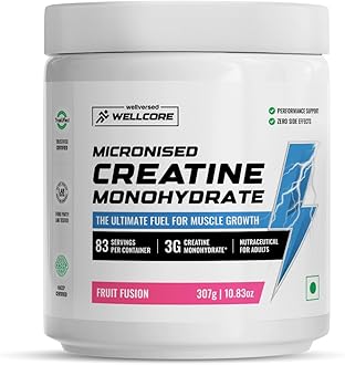 Wellcore - Pure Micronised Creatine Monohydrate | (307g, 83 Servings) | Fruit Fusion