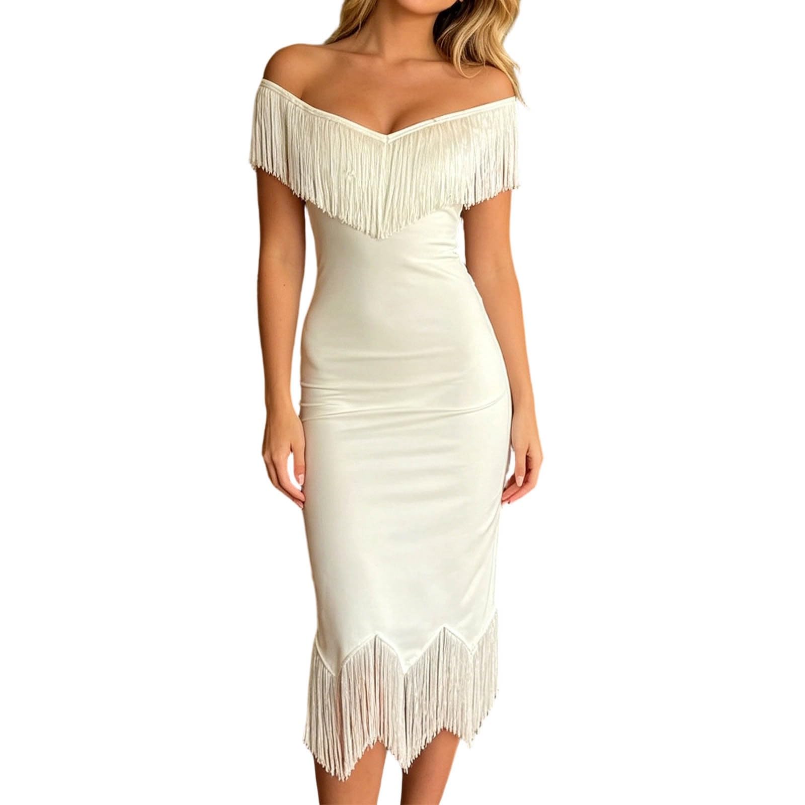 Robe décontractée à franges unie et fluide, la parfaite tunique d'été légère - 5