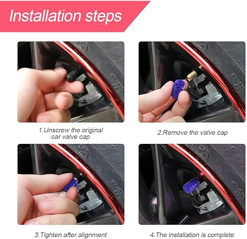 Miniatura 4 de Tapones para válvula de neumático de automóvil, 12 tapas de válvula de vástago de neumático, tapas de válvula de rueda, diseño en forma hexagonal a