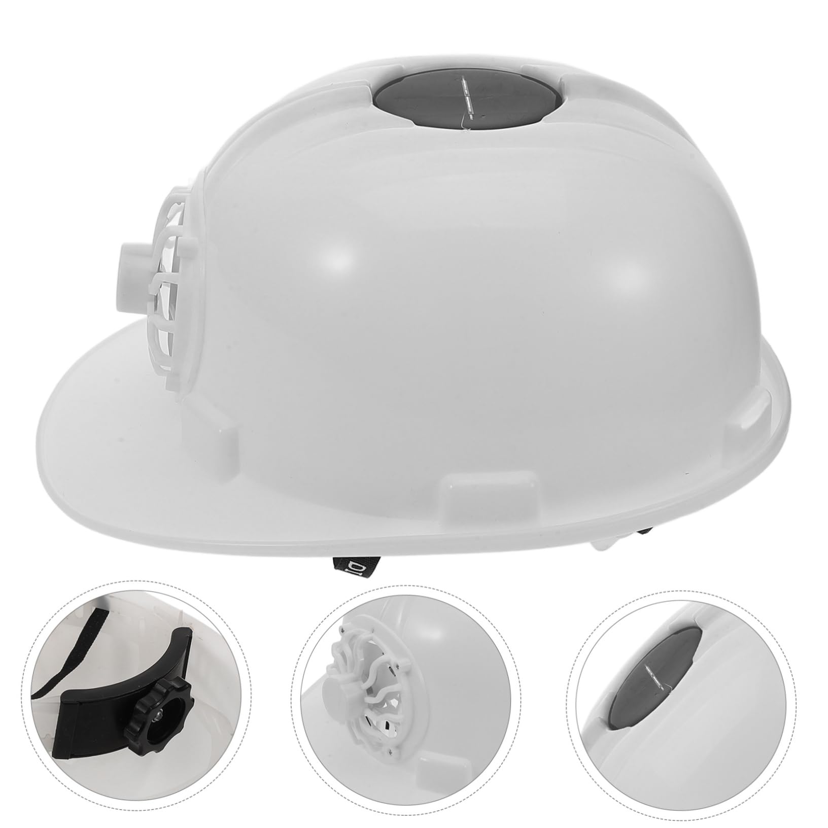 Veemoon Casco di sicurezza solare cappello solare elmetto di sicurezza Cappelli per ventole fan costruzione alto Cappello di sicurezza elmetto protettivo con ventola plastica bianca