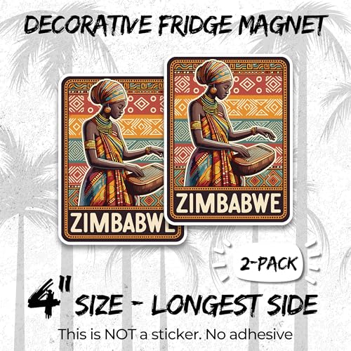 Imán Decorativo Zimbabwe 4 Pulgadas Pack 2 miniatura 2