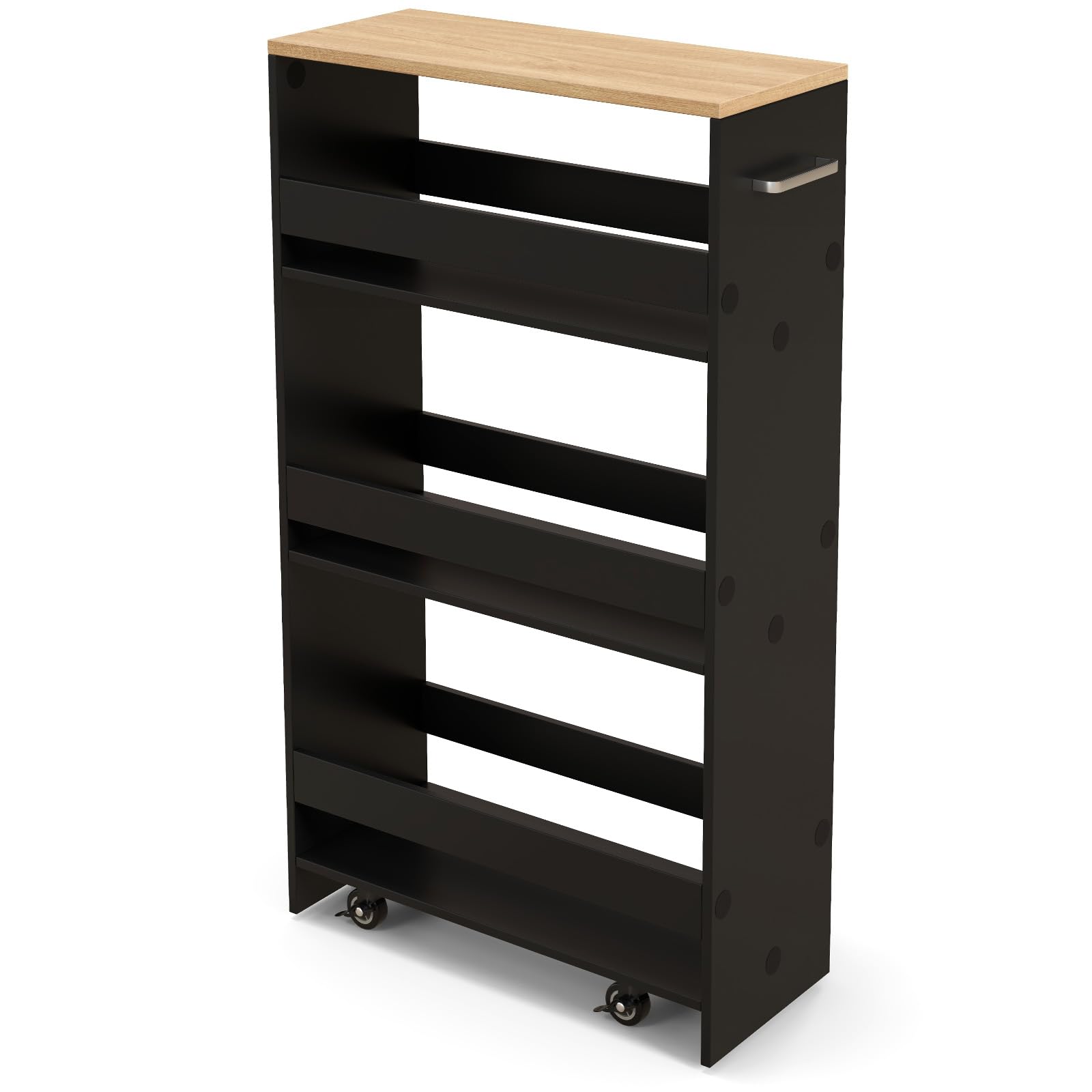 GIANTEX Badezimmerschrank Schmal, Nischenschrank Badezimmer, Nischenregal 20cm Breit, Platzsparender Badschrank, Nischenwagen Rollwagen mit Rollen, 47,5x20x80,5cm, Kleiner Schrank für Badezimmer Küche