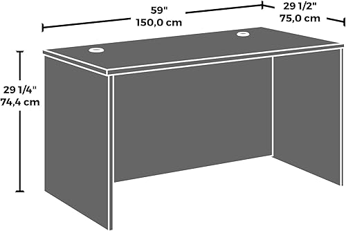 Miniatura 3 de Oficina Trabajos por Sauder Affirm 60" Escritorio Shell, L 59.06" x W 29.53" x H 29.29", Hudson Elm