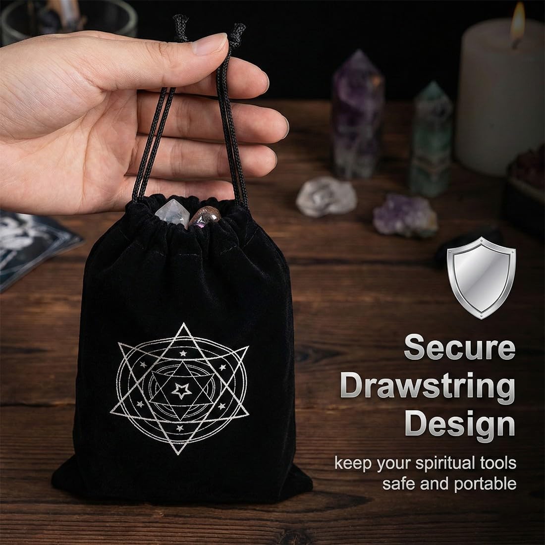 2 Pezzi Sacchetti Per Tarocchi, Misterioso Sacchetto Nero Per Carte Dei, Borsa Per Tarocchi, Dadi E Tarocchis, Con Coulisse, Porta Carte, Per Gli Appassionati