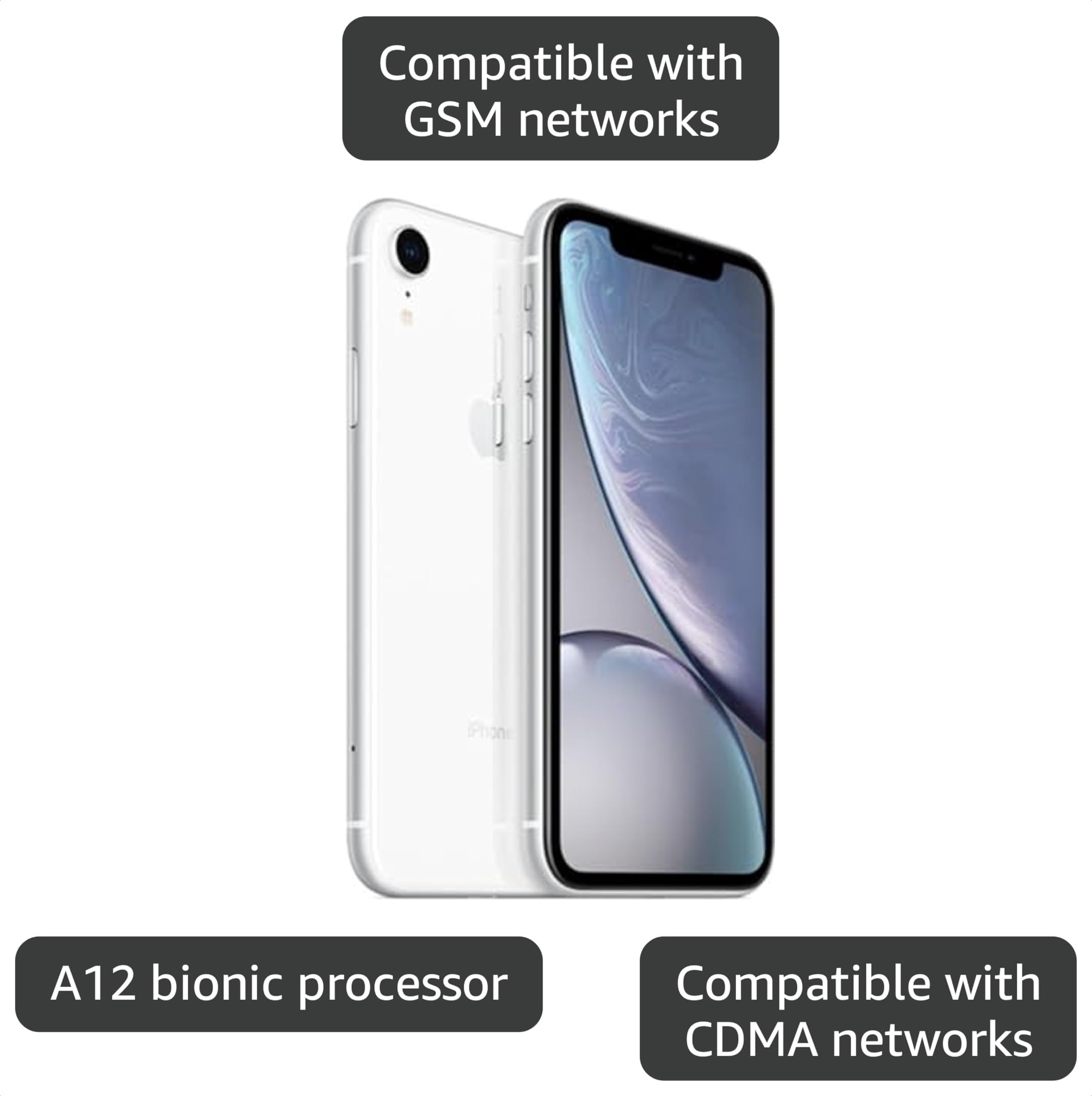 Amazon.com: Apple iPhone XR, 128GB, White - Unlocked (Renewed
