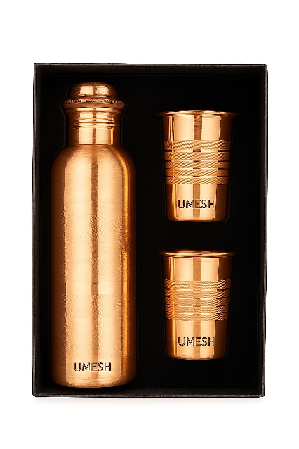 弁当箱・水筒 Copper Water Bottle and 2 Cups Set Dream Gift Glore Customized Pure Copper Water Bottle Gift Set with
