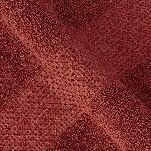 Image of Amazon Brand - Solimo Cotton 2 Piece Bath Towel Set, 380 GSM (Twilight Blue, Brick Red)