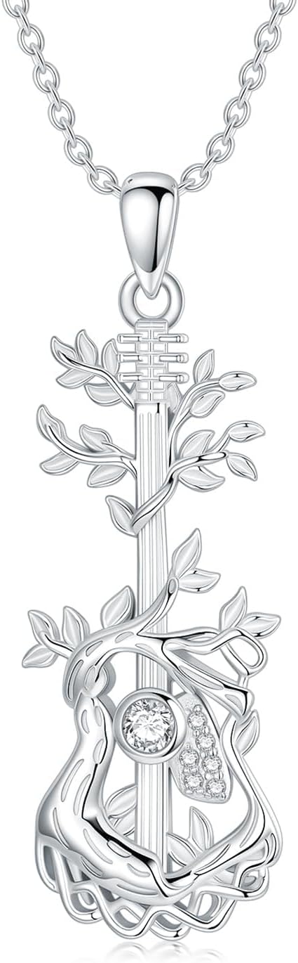 LONAGO Guitar Pendant Necklace Music Guitar Necklace Gift for Women
