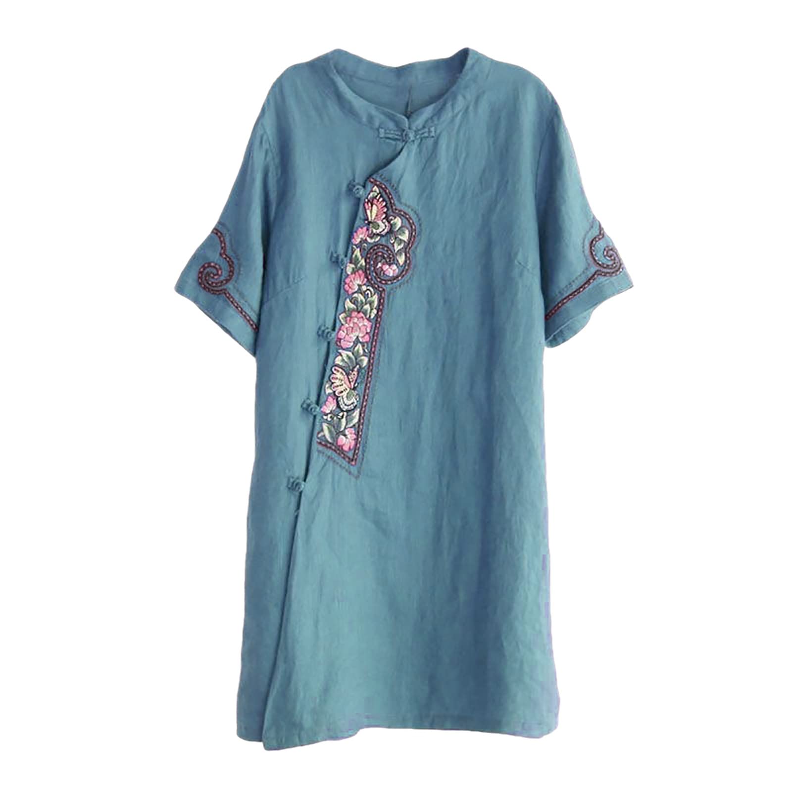 Vestito Donna Boho In Lino - Lungo, Comodo, Taglie Forti, Ideale Per Estate E Spiaggia