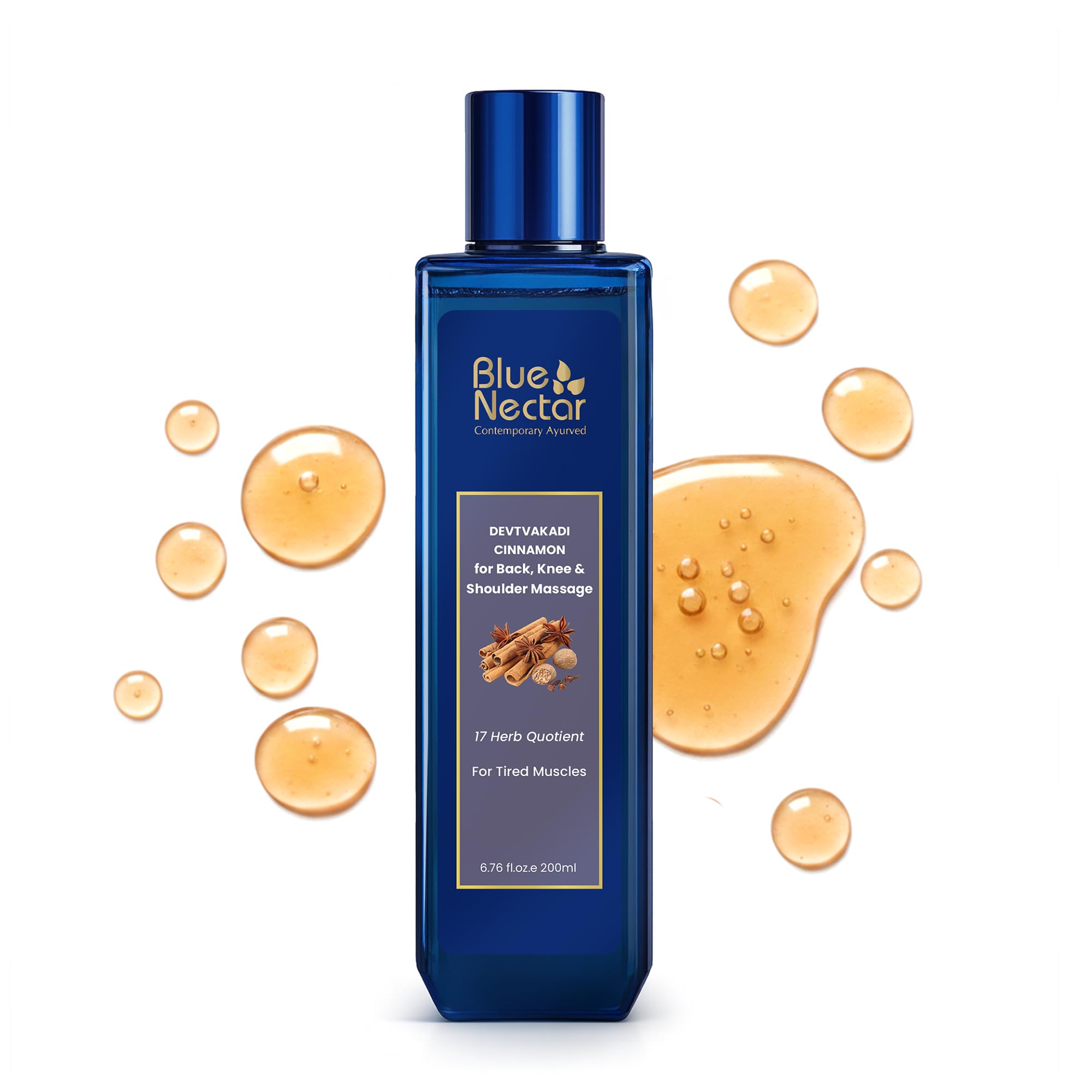 – Blue Nectar Pain Relief Massage Oil with Natural Clove, Cinnamon & Mahanarayan Oils | Ayurvedic Oil Products for Ortho Relief from Joint Pain, Back Pain and Knee & Muscle Pain (17 Herbs, 200 ml)