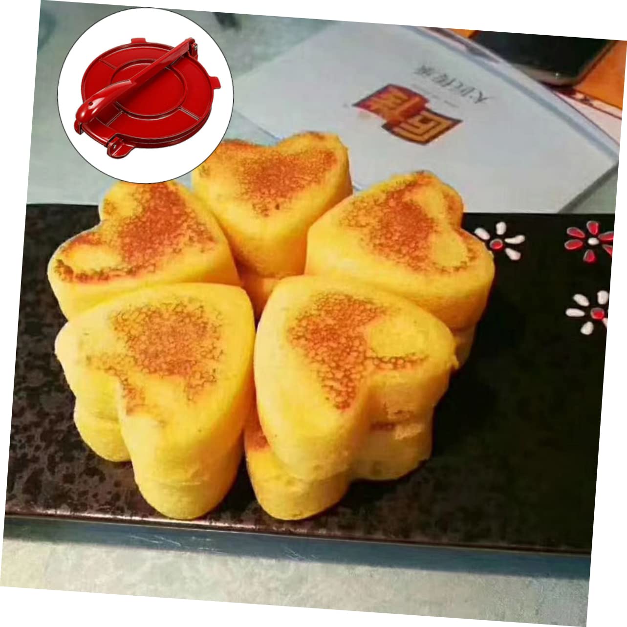 212 Main 6-Wedge Electric Quesadilla Maker with Extra Stuffing Latch Red