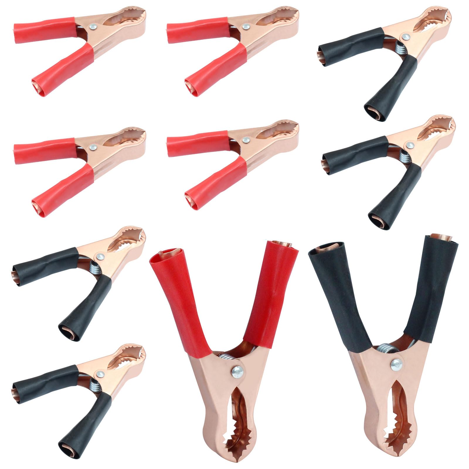 Jiozermi 10 Pcs Insulated Alligator Clips, 50A Heavy Duty Alligator Clamps Electrical Battery Crocodile Clamps for Car Loading Truck Vehicle Boat