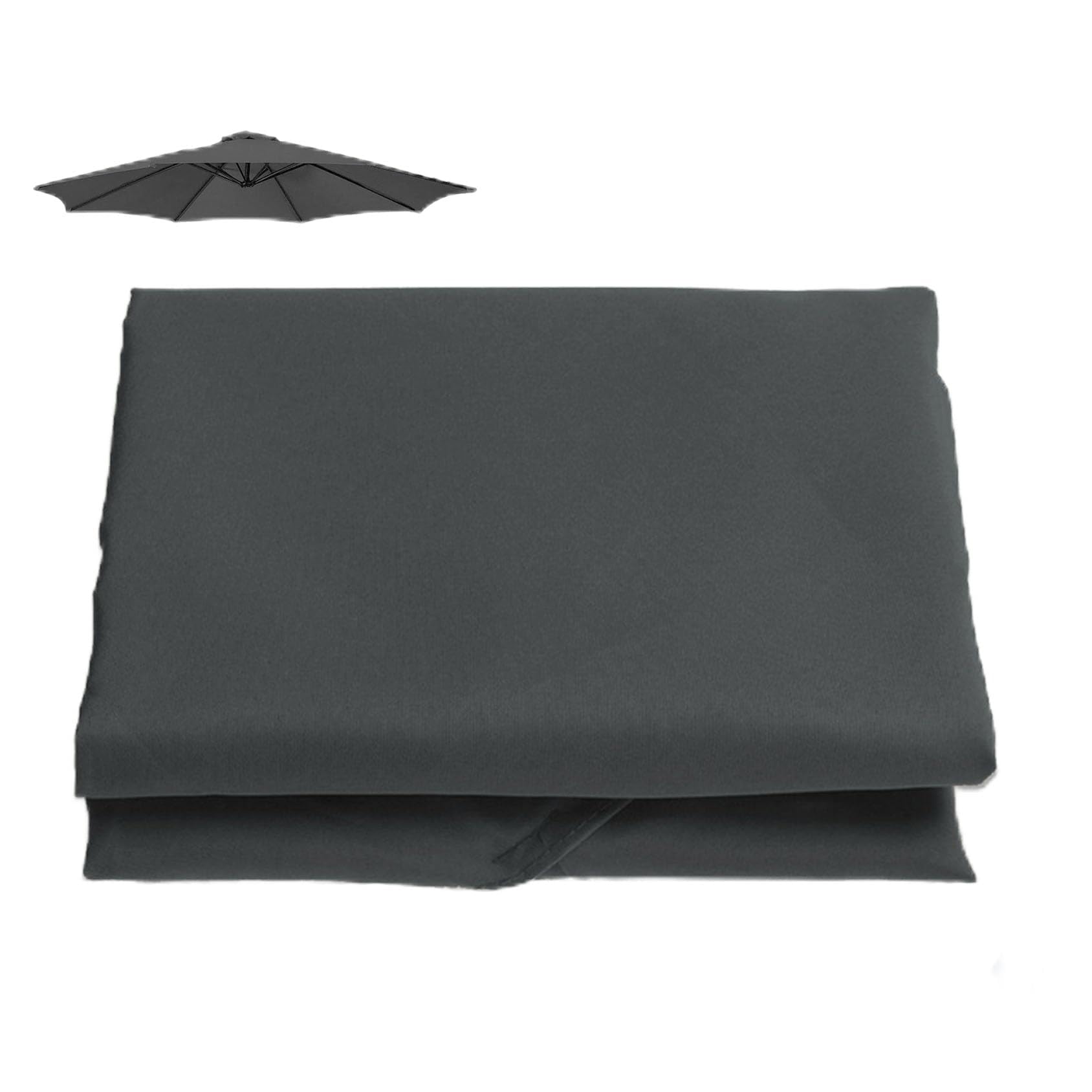 GZDXBF Umbrella Replacement Cloth (200cm/270cm/300cm 6 Arms/8 Arms) Replacement Parasol Fabric Canopy, Patio Umbrella Cloth Cover, 14 Colors To Choose From(Color:Gray,Size:8 ribs: 2.7m/8.8ft)
