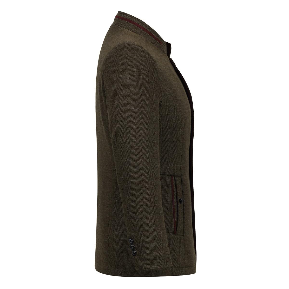 Allthemen Manteau Homme d'hiver Caban Court Slim Fit Col montant d'affaires sans Repassage Casual