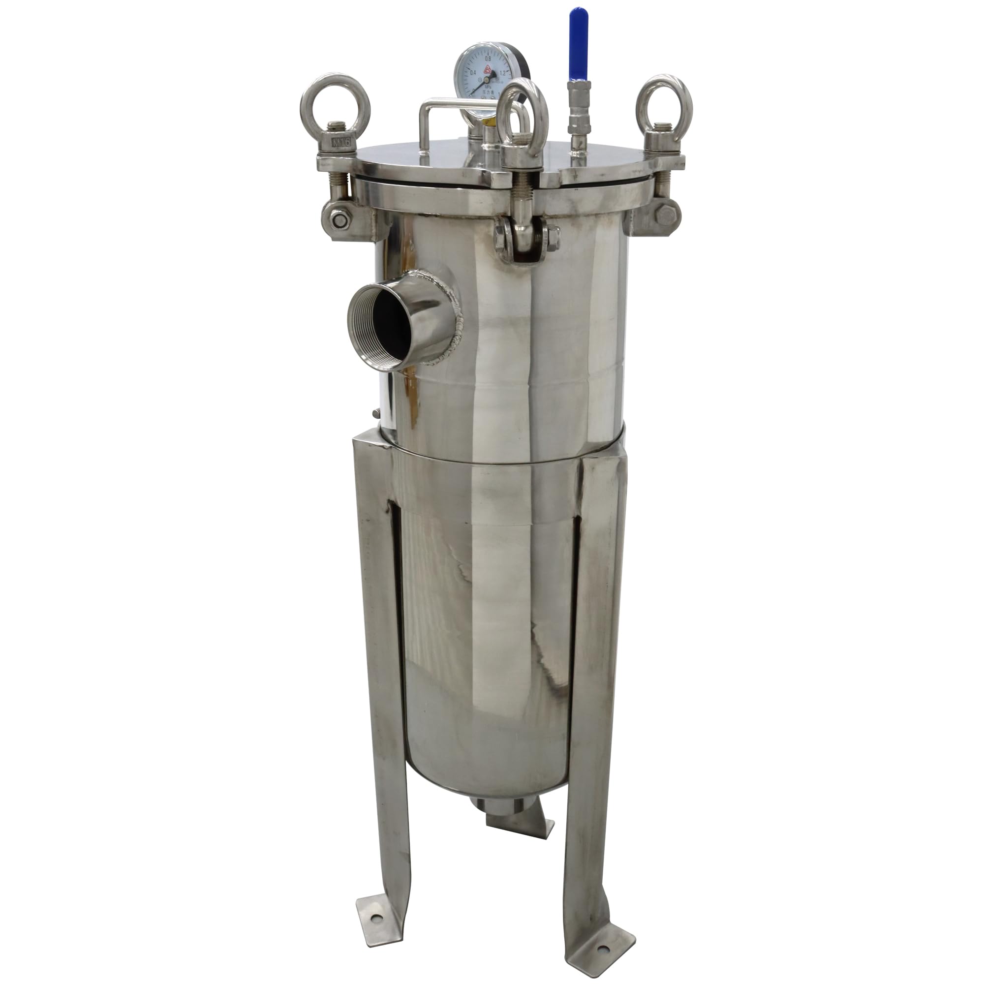 HQHAOTWU 1# Bag Water Filter with Bag Filter Housing 2" NPT Inlet/Outlet Flat Plate Lid 304 Stainless Steel Strainer Industrial Process Filter for