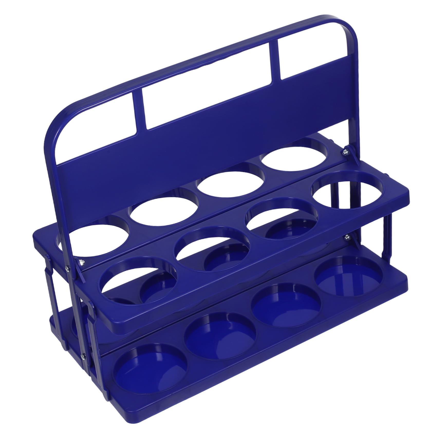 Amosfun Portabevande Pieghevole in Plastica Blu, Portabicchieri con Manico per 8 Tazze, Facile da Riporre, per Calcio e Feste