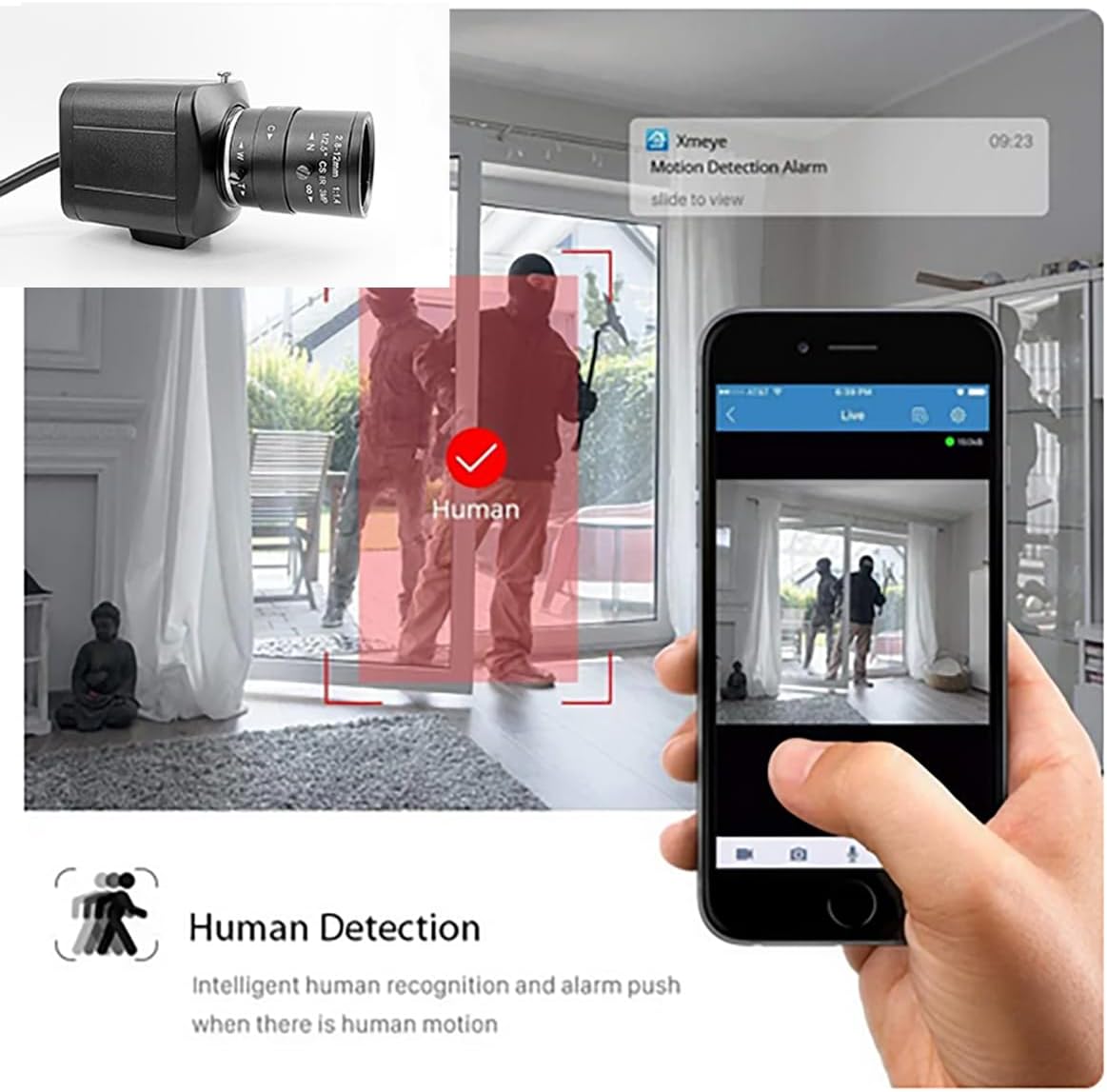 2K 4MP HD CCTV H.265 POE IP WDR Mini Box Bullet Netwok IP Security Camera 2.8-12mm Manual Varifocal Lens Human Vehicle Motion Detection Face Record XMEYE image 5 of 5 B0D59QLWB1