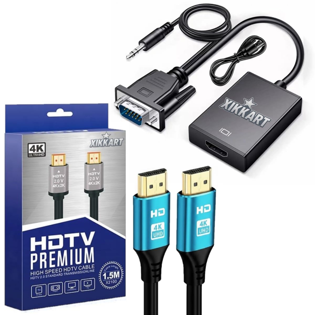 VGA to HDMI Converter Adapter with Audio & 1.5M 4K HDMI Cable | VGA Male to HDMI Female for Laptop, Desktop, Monitor, Projector | Full HD 1080p Support | Plug & Play | 1 Year Warranty (Set 1)-image-33