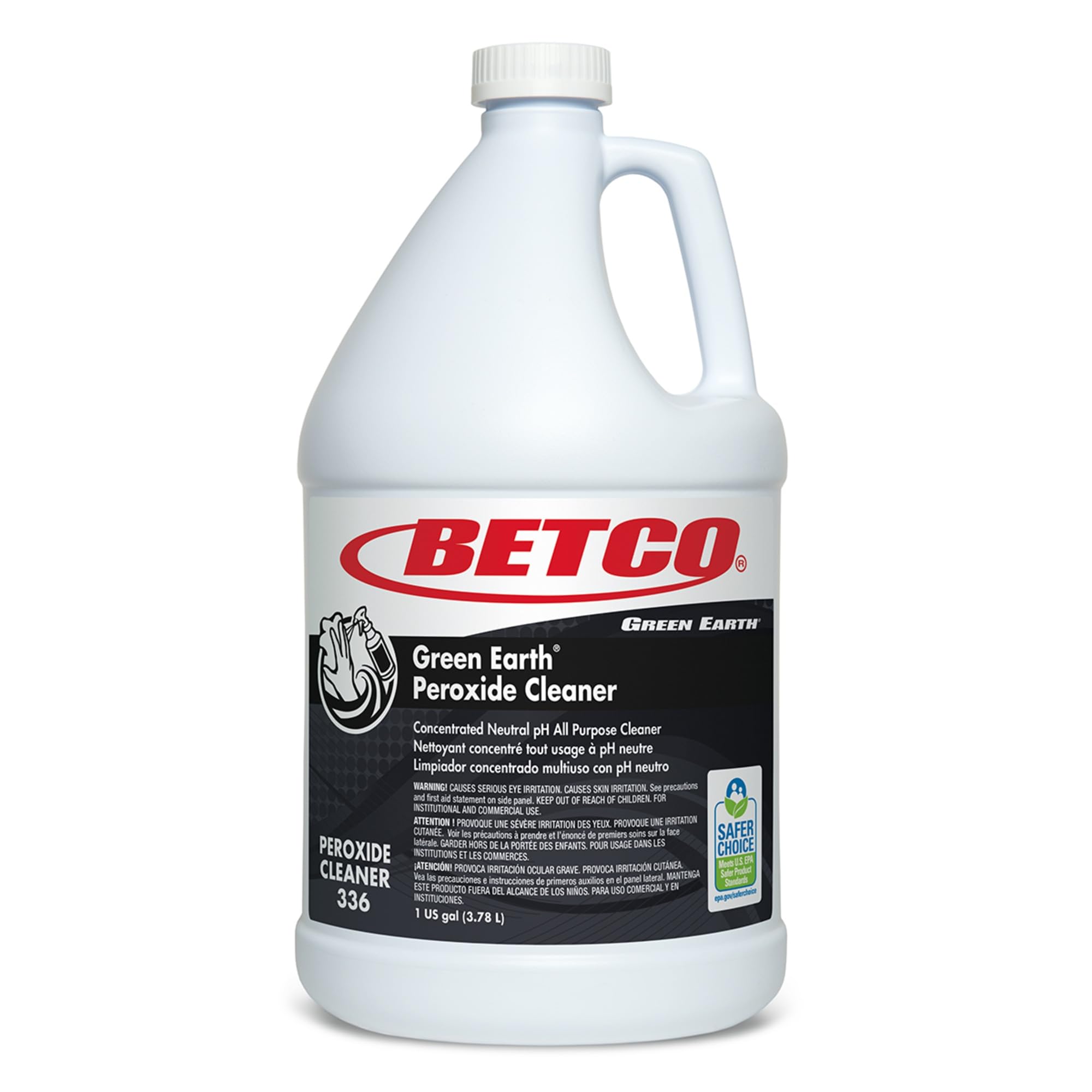 Betco® Green Earth® Peroxide Cleaner Concentrate, Mint Scent, 128 Oz Bottle, Clear