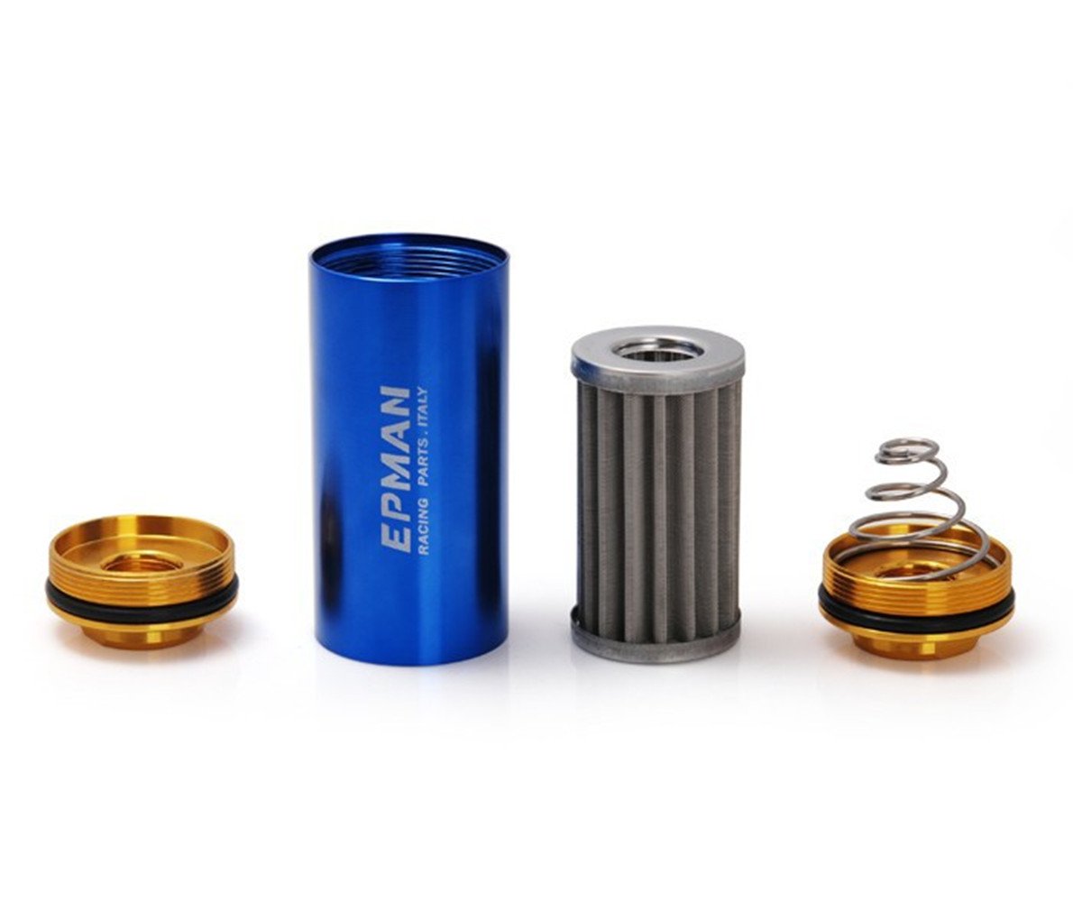 Racing High Flow lavable filtre à carburant 8,6 mm en acier inoxydable avec élément de SS