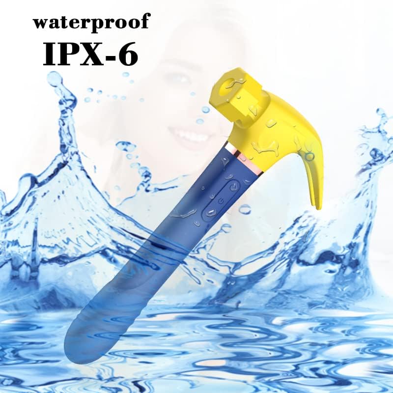 Hammer Vibrator Massager for Woman, Pulsating Anal Dildo Vibrators Waterproof Nipple Vagina Prostate Massagers Rechargable G Spot Clit Stimulation for Couples—Pink Blue