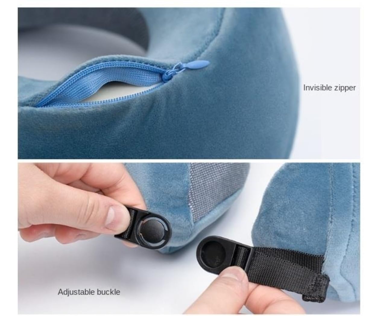 Poduszka Podróżna Poduszka Podróżna Z Pianki Memory Foam, Bawełniana Poduszka Podróżna Na Szyję Ze Zdejmowanym Pokrowcem Do Samolotu Poduszka na Kark(Bruin)