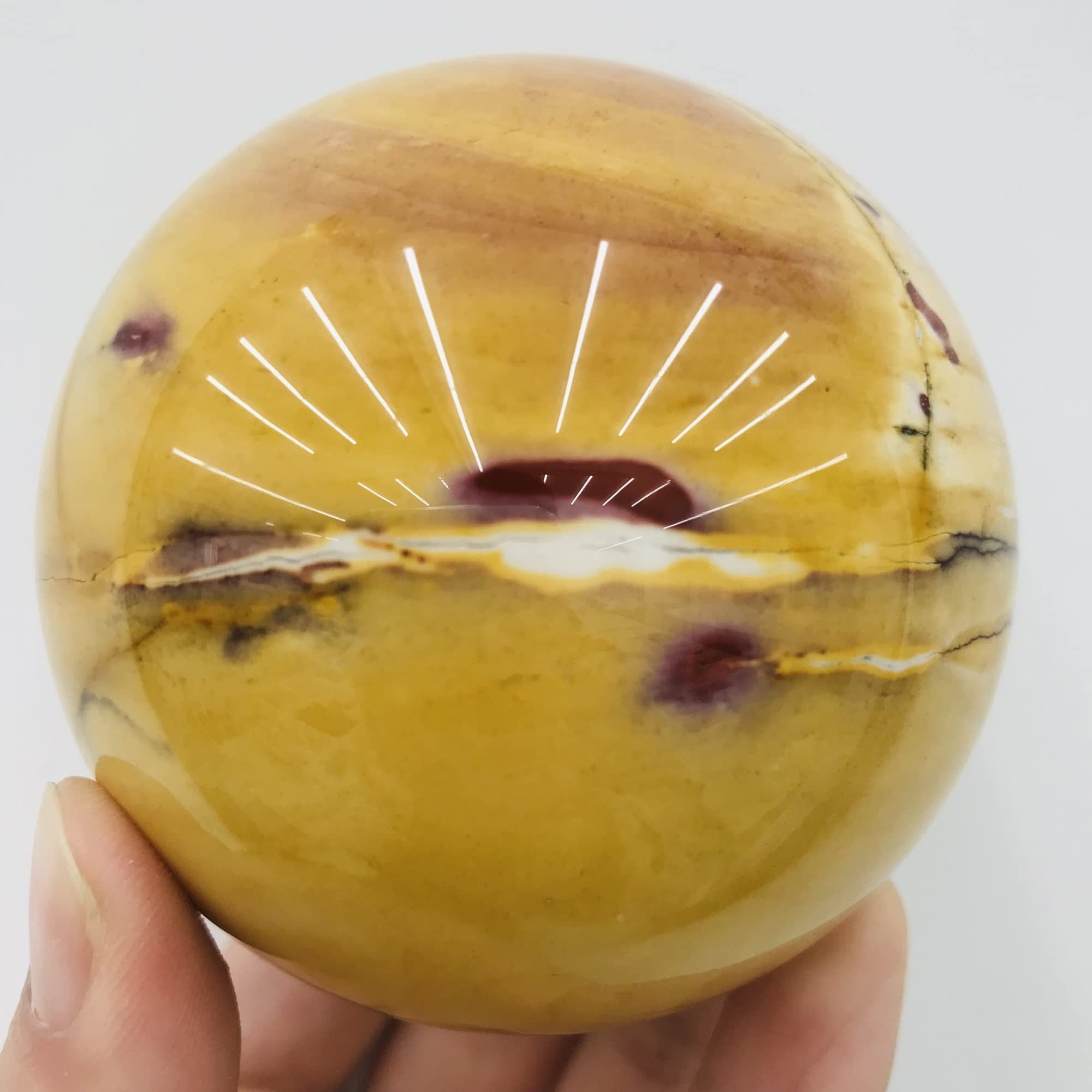Medytacja dom Naturalna kula opalowa kryształowa kula wystrój domu Reiki kamienna kula. (rozmiar: 250-300 g)