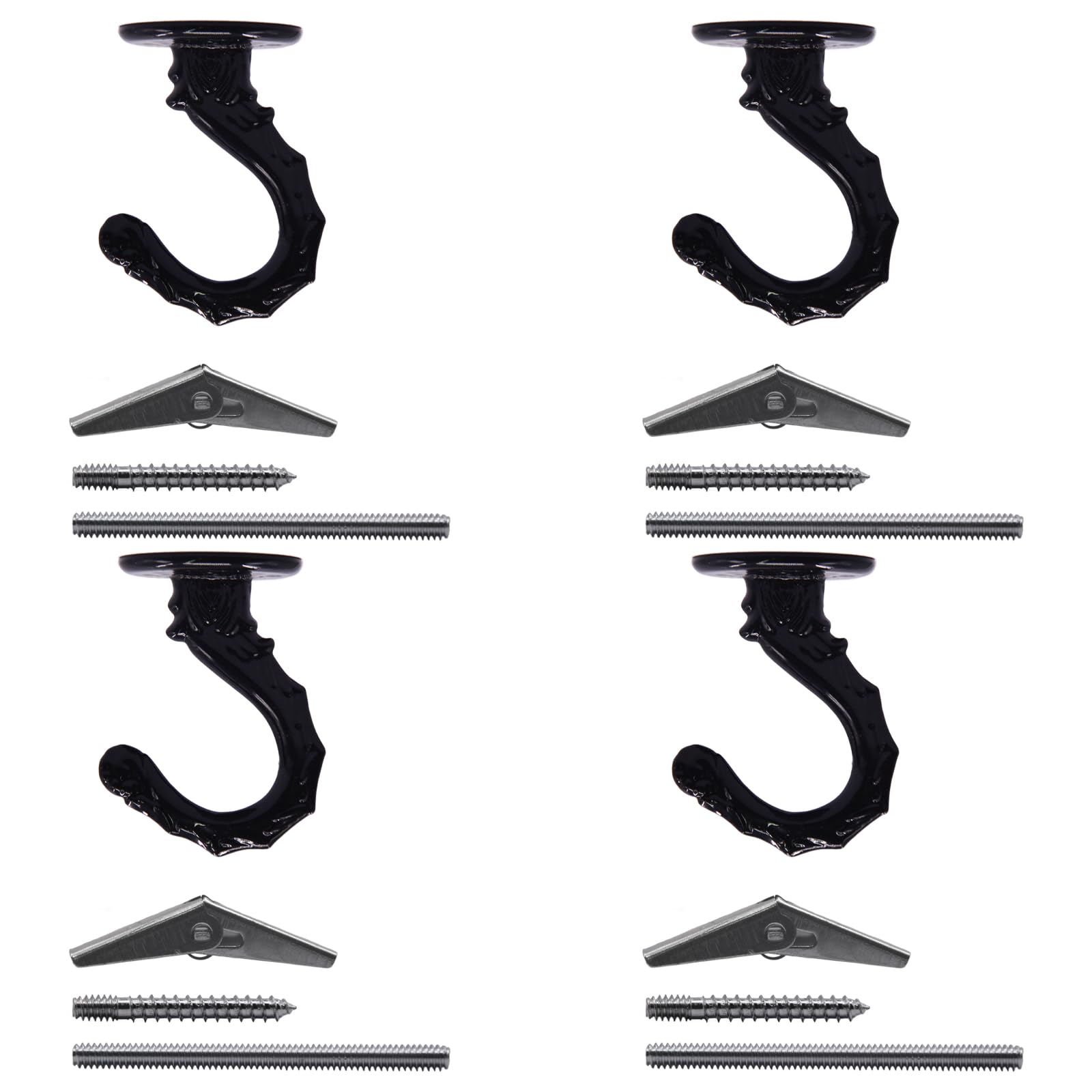 4 Set Heavy Duty Swag Hooks For Ceiling – Includes Screws & Toggle Wings For Hanging Plants, Lights, Decor - View #6